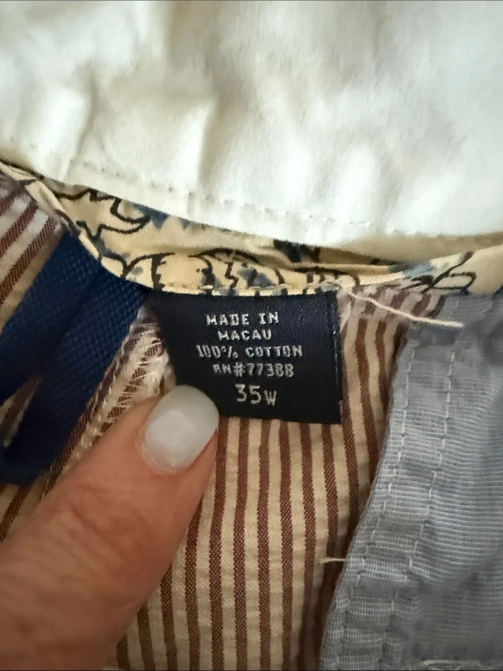 J. Crew Nantucket red & cream Seersucker Shorts, 35w, NWOT